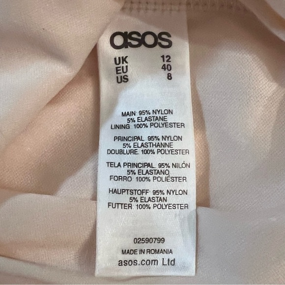 New ASOS Midi V Neck Lace Bodycon Bridal Dress Ecru SZ 8 - Picture 11 of 11